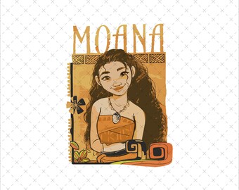 Retro Moana PNG SVG, princesse Moana (fichier numérique)