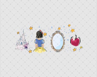 Snow White Princess PNG SVG, Family Vacation Design (Instant Download)