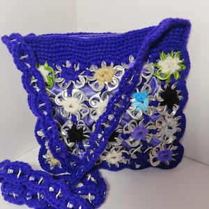Purple Crocheted Soda Can Pull Tabs shoulder bag/purse