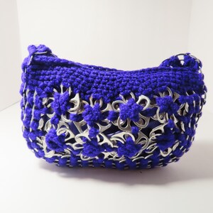 Purple Crocheted Soda Can Pull Tabs shoulder bag/purse