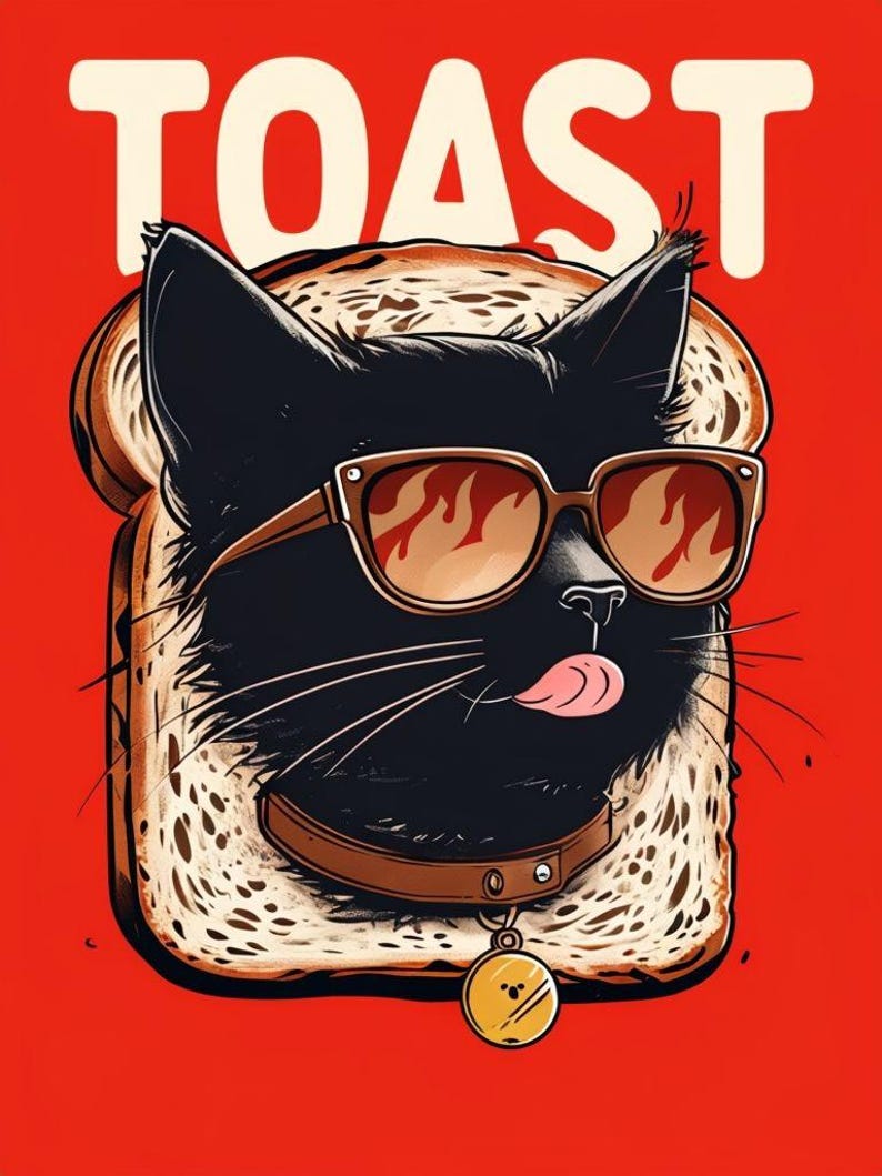 Black Cat Digital Wall Art Print Funny Cat Poster Cute Kitten ...