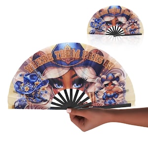 Cowgirl Clack Fan – “Where Them Fans At” | Assembled Hand Fan | Pop-Up Shop Ready | Custom Sublimation Design