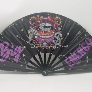 Capricorn Zodiac Clack Fan – Big Energy Glam Folding Fan | Sparkly Astrology Hand Fan | Premade Clack Fan | Capricorn Birthday Gift