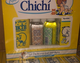 Chichí kit (baby cologne 8oz + baby powder 8oz + baby oil 4oz + baby shampoo 4oz)