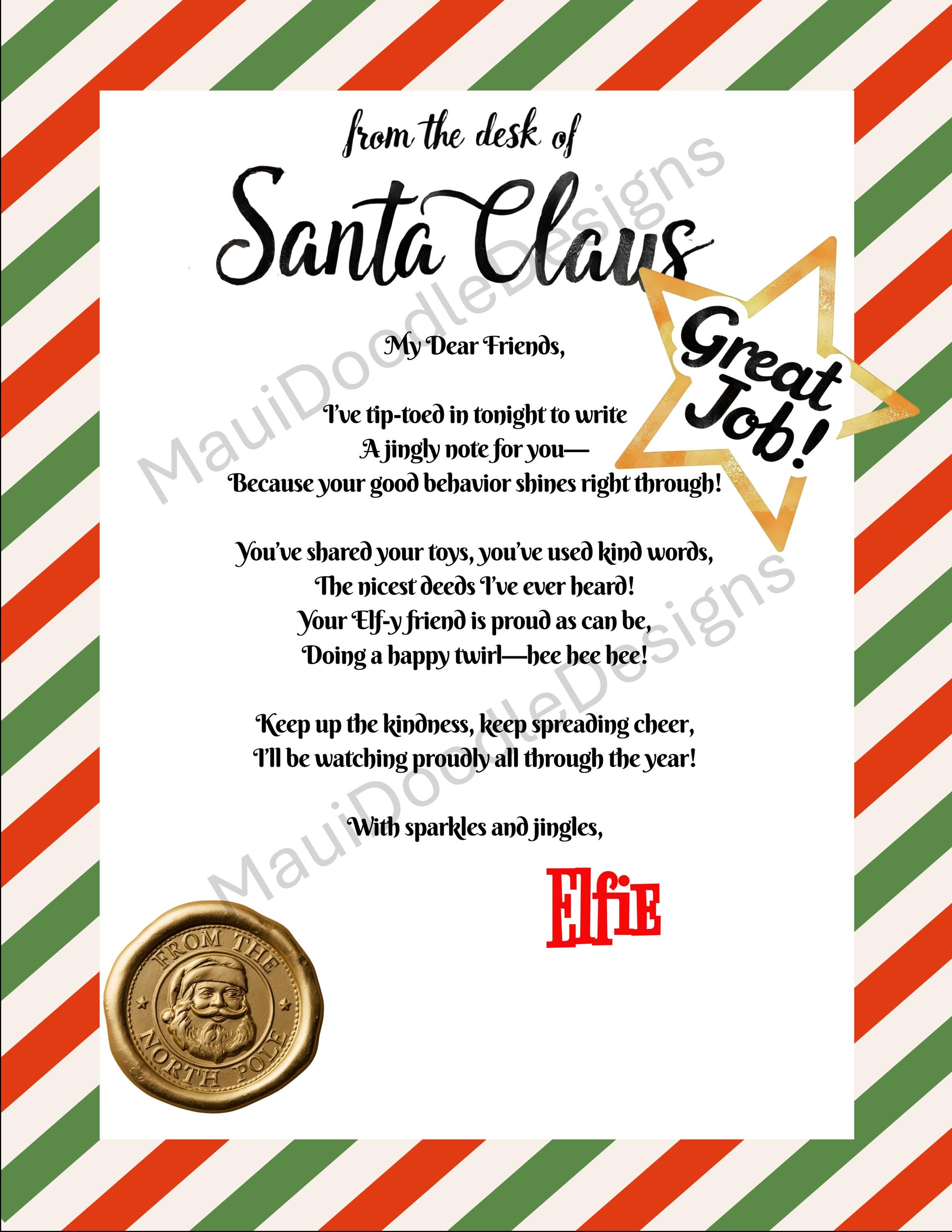 Editable* Elf Good Behavior Letter* Digital File Only - Etsy Australia