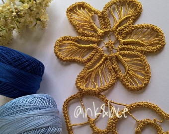 Instant Download Romanian Point Lace Flower