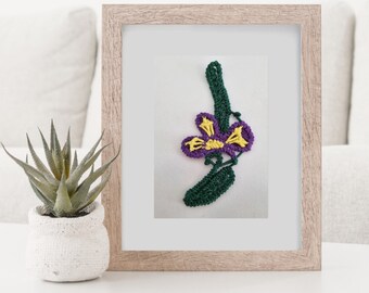 Instant Download,  Romanian Point Lace Iris Flower instructions, Flower Pattern