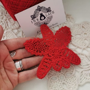 Romanian Point Lace Tutorial RED Orchid Flower- Instant Download