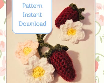 Crochet Pattern: Strawberry on a String – No-Sew DIY Decoration – Easy Hanging Berry PDF