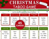 Printable Christmas Taboo Game, Holiday Party Games, Forbidden Words, Christmas Family Night Game, Winter Game, Classroom Christmas Games