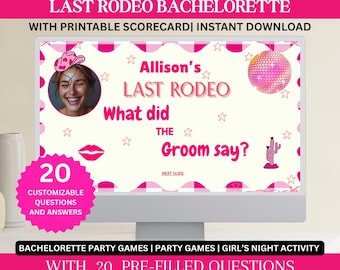 Juego de despedida de soltera "El último rodeo": ¿Qué dijo el novio? (Imprimible + Plantilla de Canva)