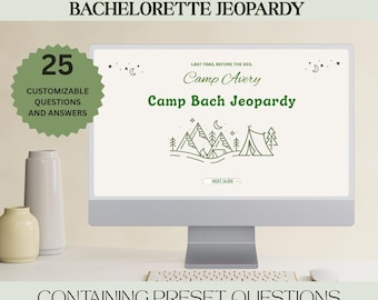 Camp Bachelorette Jeopardy Game: Editable Bridal Party Trivia (Digital Download)