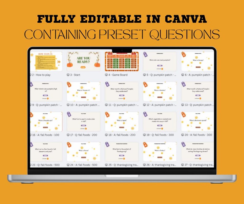 Editable Fall Jeopardy Game Powerpoint: Thanksgiving Trivia (digital ...