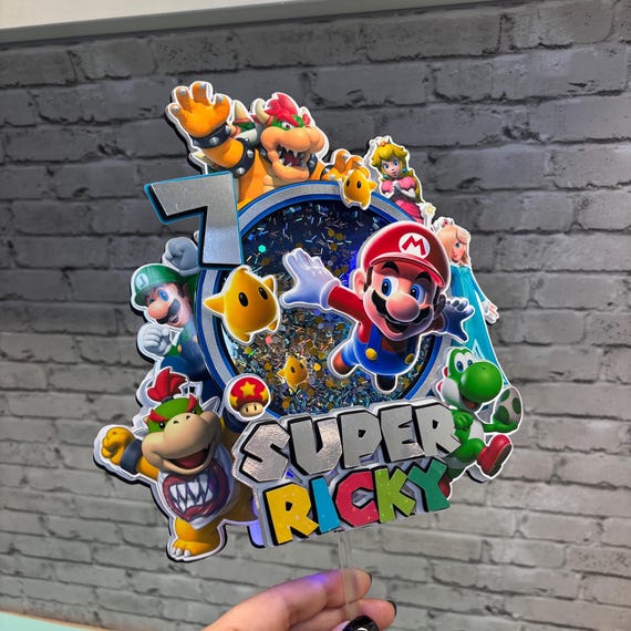 Mario Bros Cake Topper | Video Game Cake Topper | mario galaxy cake topper