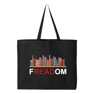 Freedom Tote Bag, Book Lover Bag, Librarian Bag, Gift For Bookworms, Readers Tote, Funny Teacher Bag