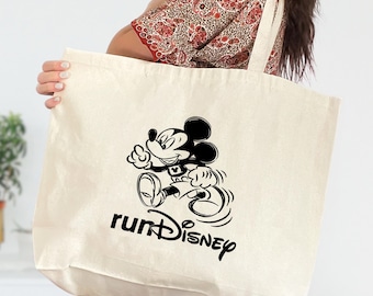 Disney Run Mickey Tote Bag, Cute Mickey Mouse Bag, Disneyland Tote Bag, Disney Lovers Bag, Mickey Mouse Bag, Mickey Bag