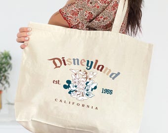 Mickey Disneyland Est 1955 Tote Bag, Disneyland Vacation Bag, Vintage Disneyland California Tote, Mickey Bag, Disneyworld Tote