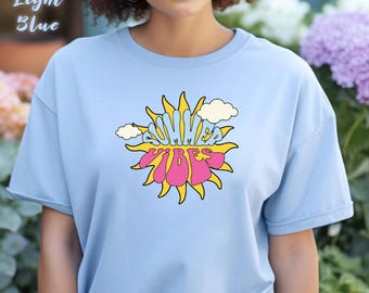 Summer Vibes Shirt, Sun Shirt, Retro Sunshine Shirt, Sun Rays Tee, Beachy Vibes Tee, Retro Summer Time, Sunset Tshirt, Summer Palm Tree