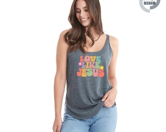Love Like Jesus Tank Top, Faith Cross Tank Top, Christian Gift, Faith Gift, Christian Tank Top, Love and Grace Tank Top