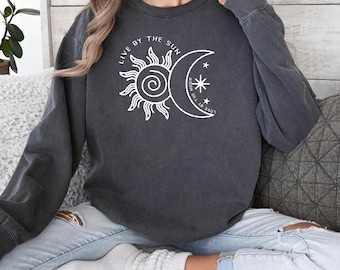 Live By The Sun Love By The Moon Sweatshirt, Celestial Sweatshirt, Mystical Sweatshirt, Moon Sweatshirt, Sun Sweatshirt