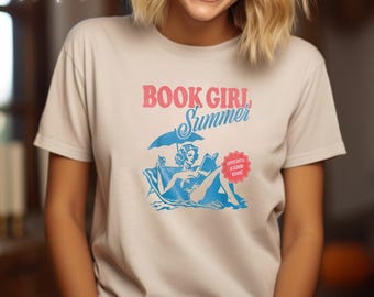 Book Girl Summer Shirt, Beach Book Lover Summer Bookish Funny Reader Shirt, Bookish Vacation Shirt, Coconut Girl Romance Book Shirt