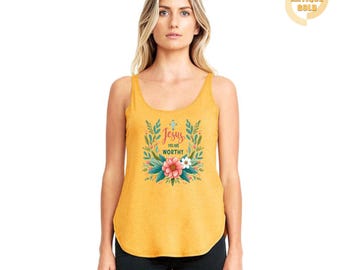 Jesus You Are Worthy Tank Top, Jesus Loves You Tank Top, Christian Tank Top, Aesthetic Clothes, Bible Verse Tank Top, Christian Merch