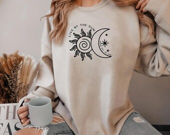 Live By The Sun Love By The Moon Sweatshirt, Celestial Sweatshirt, Mystical Sweatshirt, Moon Sweatshirt, Sun Sweatshirt