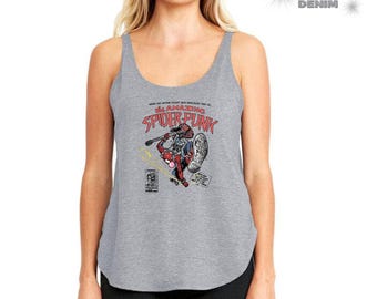 The Amazing Spider-Punk Tank Top, Funny Spider Punk Tank Top, Punk Hero Tank Top, Spiderman Punk Tank Top, Spiderman Tank Top