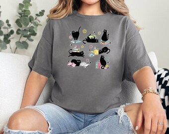 Book Cat Shirt, Cat Lover T-shirt, Cat Book Shirt, Cat Lover Gift, Gift for Her, Cat Mom Shirt Gift, Cute Cat Shirts, Cute Book Cat Tshirt