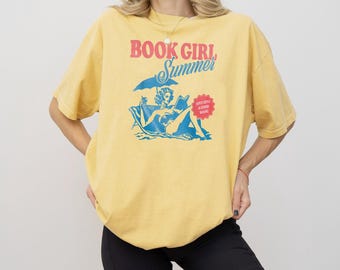 Book Girl Summer Shirt, Beach Book Lover Summer Bookish Funny Reader Shirt, Bookish Vacation Shirt, Coconut Girl Romance Book Shirt