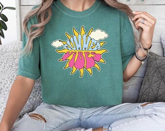 Summer Vibes Shirt, Sun Shirt, Retro Sunshine Shirt, Sun Rays Tee, Beachy Vibes Tee, Retro Summer Time, Sunset Tshirt, Summer Palm Tree