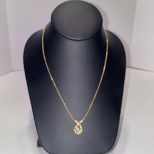 Vintage Christian Dior Gold Plated Curb Chain Necklace with CD Charm