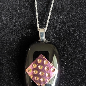 dichroic, dichroic pink, glass, dichroic glass, pendant