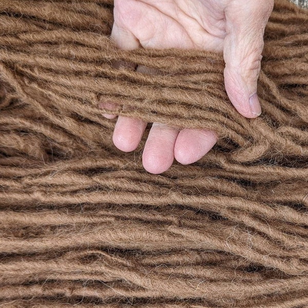 Hilo de arte hilado a mano alpaca Canela de una granja local corespun color natural suave y elevado Huacaya 90yds 7oz ea fibras de fiesta en el jardín envío gratis