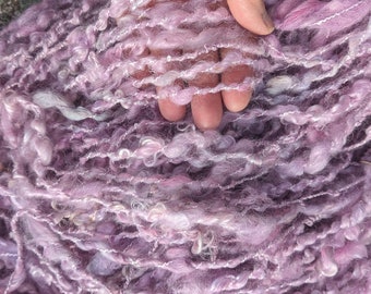 Handspun art yarn mohair lock spun Rosey 90yds 7oz oz each soft glimmering garden party fibers free shipping yards