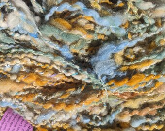 Handspun art yarn alpaca Spring Fever 90 yards 6 oz ea soft fluffy thick squishy garden party fibers free shipping