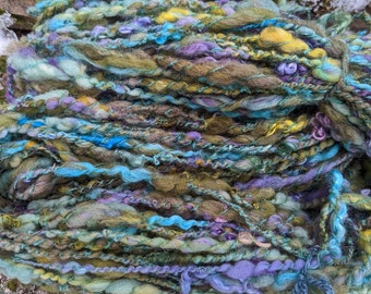 Handspun art yarn wool alpaca kid mohair soft big 90 yard 7 ounces each olive purple yellow aqua garden party fibers free shipping