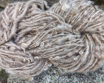 Handspun art yarn walnut dyed kid mohair corespun locks 90yard 7 ounces each so soft amber color garden party fibers free shipping