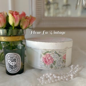 French style decorative  storage box Parisian look  aged white