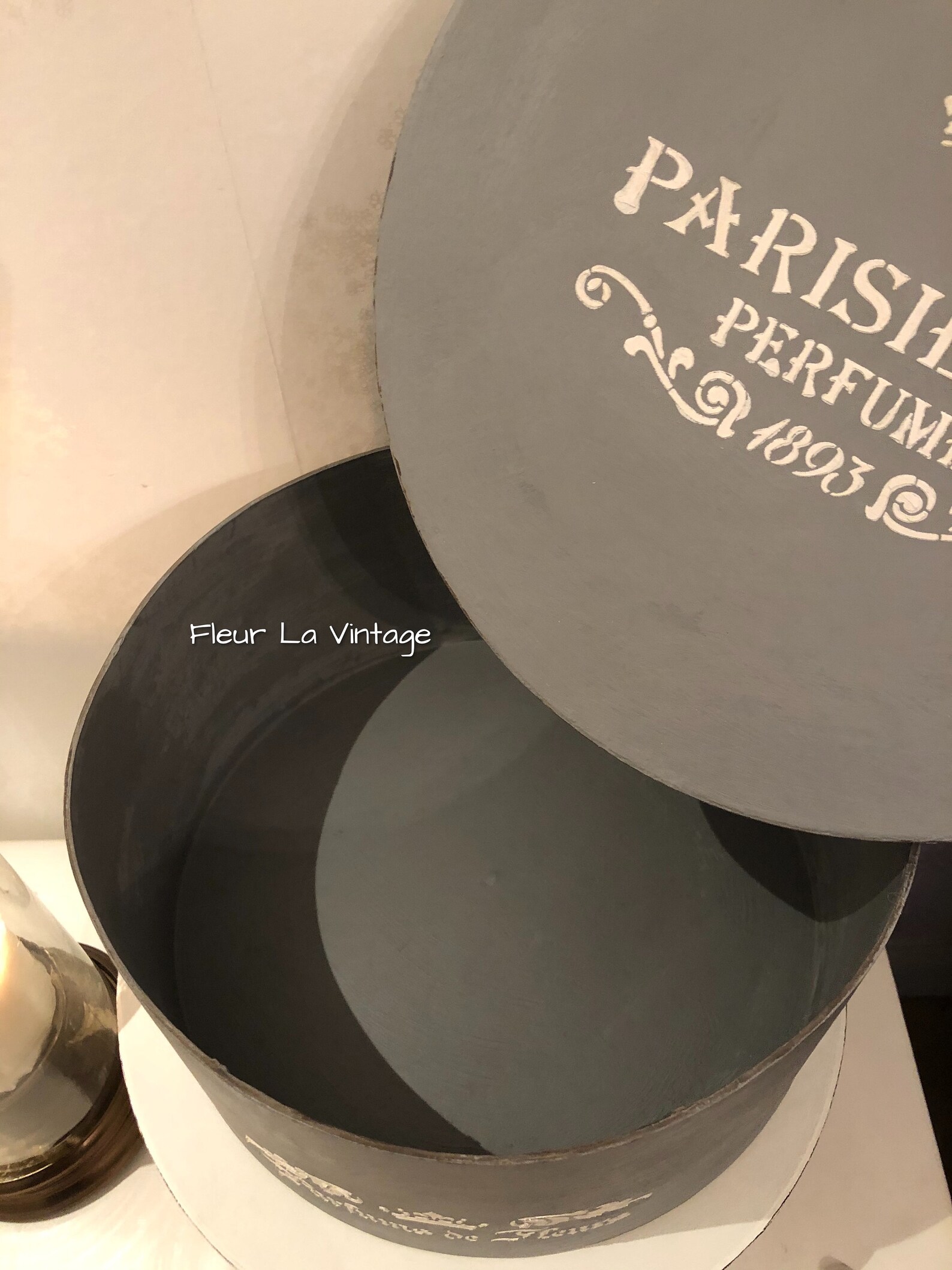 Pariser Französisch Stil grau dekorative Lagerung Hut Box von | Etsy