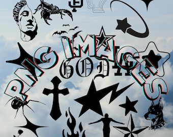 Tattoo Art SVG PNG Bundle: Edgy Clipart Designs (Digital Download)