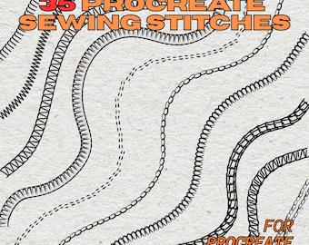 Sewing Stitch Procreate Pinsel - 35 Fashion Design Brush Pack (Digitaler Download)