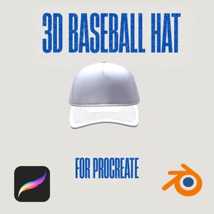 3D Hat Mockup for Procreate & blender– Customizable Baseball Cap Mock-Up | Digital Download
