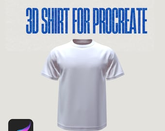 Procreate Tee Design , Realistic 3D Shirt Mockup for Clothing & Apparel Design on iPad, Unisex T-Shirt Mock Up, Digital Art, Fashion Mockup