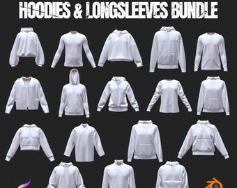 3D Hoodie & Oberbekleidung Mockup Bundle | Streetwear Procreate Models (Digitaler Download)