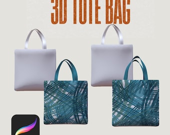 3D Tragetasche Mockup für Procreate iPad | OBJ-Datei | Digitales Modeaccessoires