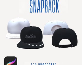 3D Snapback Cap Mockup für Procreate iPad | OBJ-Datei | Mode-Design-Accessoire