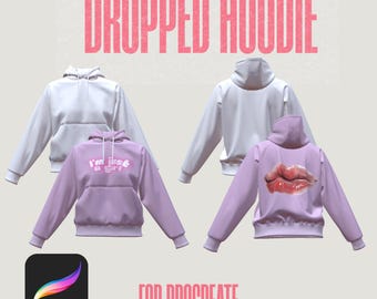 Modello 3D di felpa con cappuccio per Procreate iPad / File OBJ / Progettazione di abbigliamento digitale