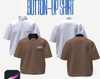 3D Männer Shirt Mockup für Procreate iPad | OBJ-Datei | Modedesign-Modell