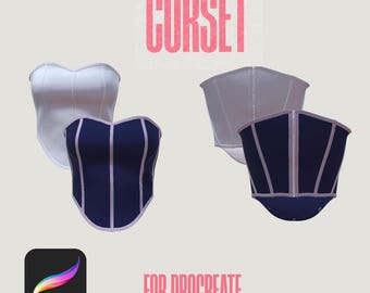 3D Korsett Mockup für Procreate iPad | OBJ-Datei | Digitales Modedesign